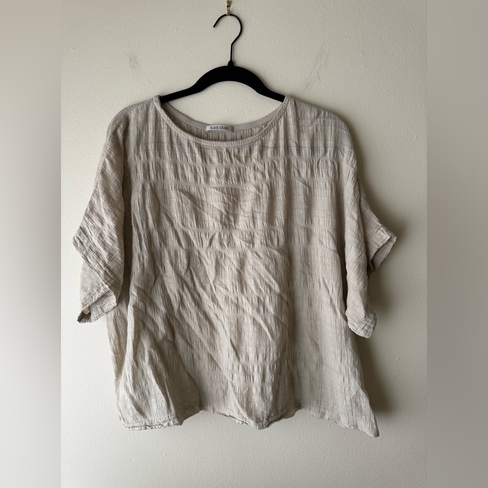 Taupe Cotton boxy blouse